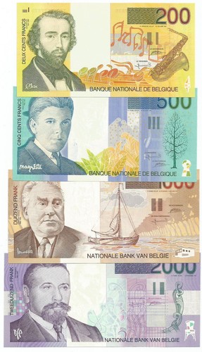 Belgio lotto 4 banconote - di,