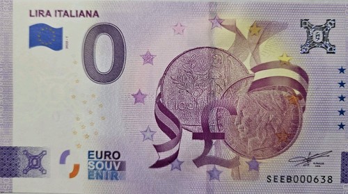 Banconota euro lira - lira, italiana