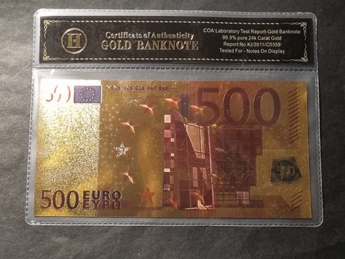 Banconota dorata 500 euro - banconota, da